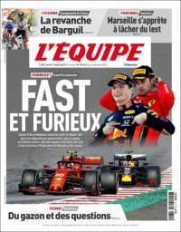 Portada de L'Equipe (Francia)