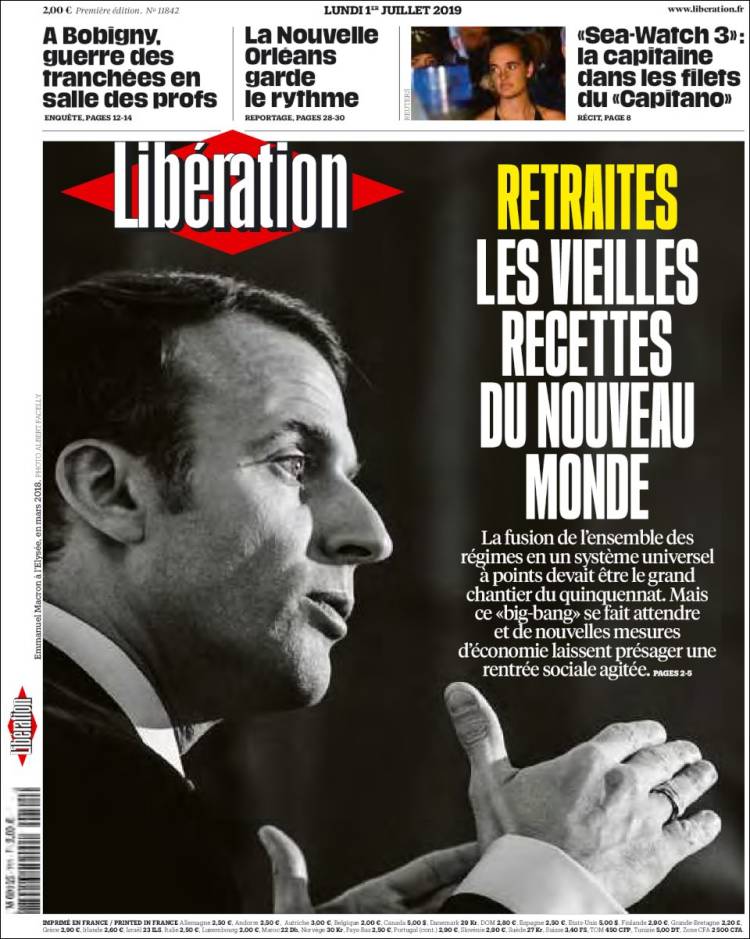 Portada de Libération (France)