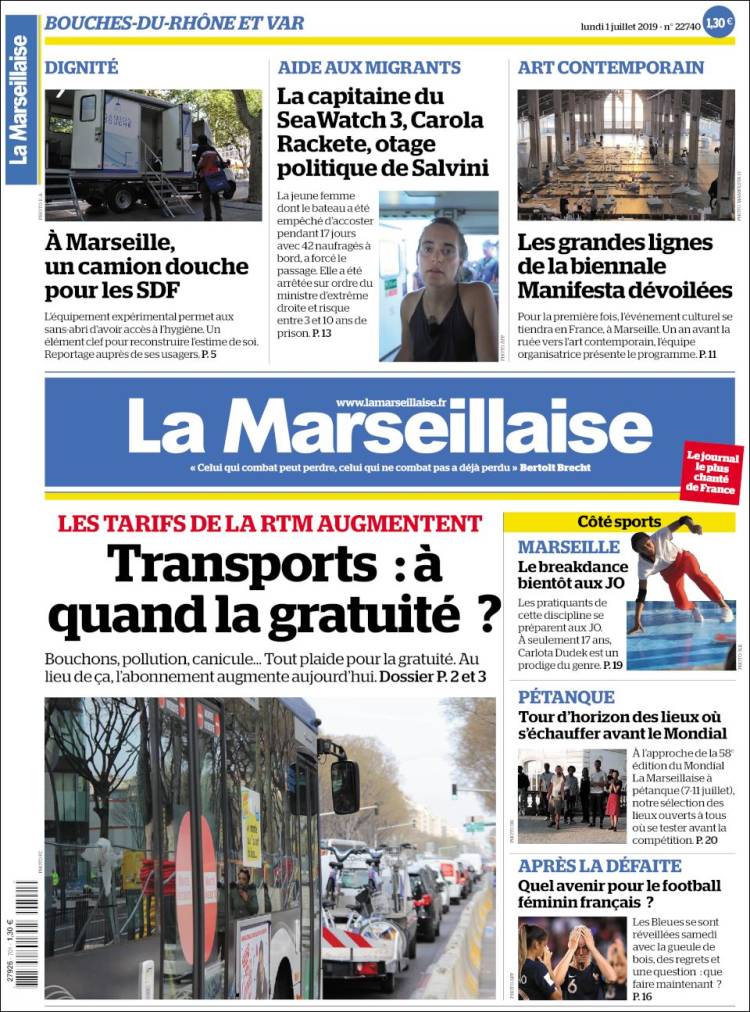 Portada de La Marseillaise (France)