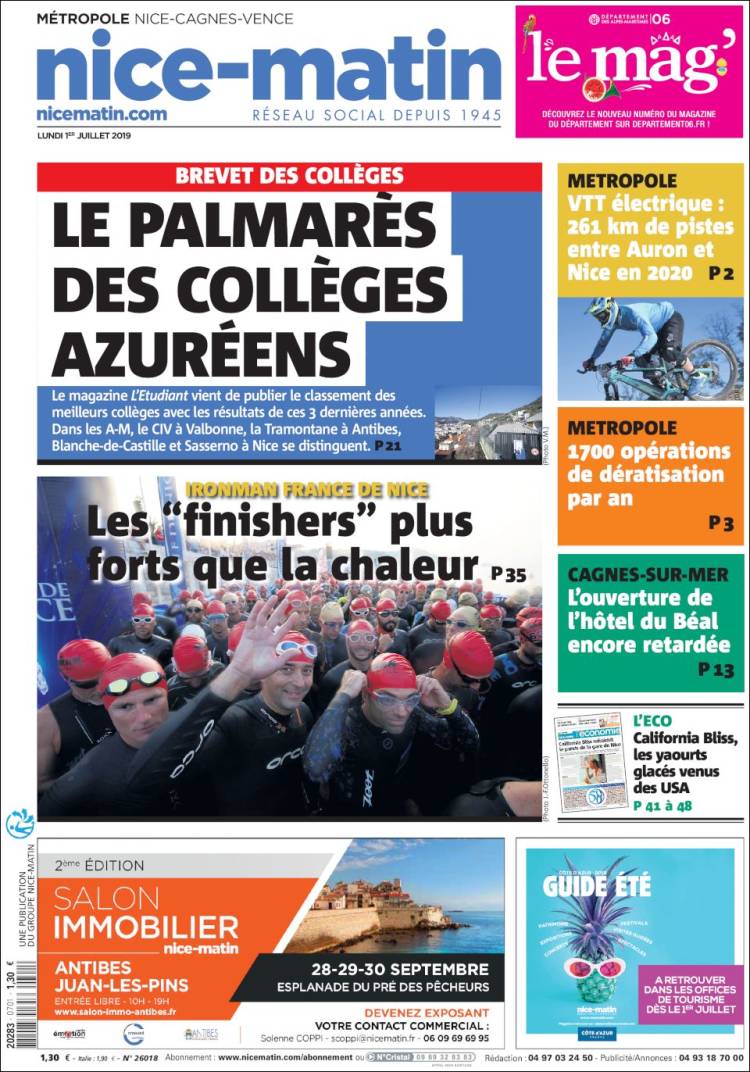 Portada de Nice-Matin (France)