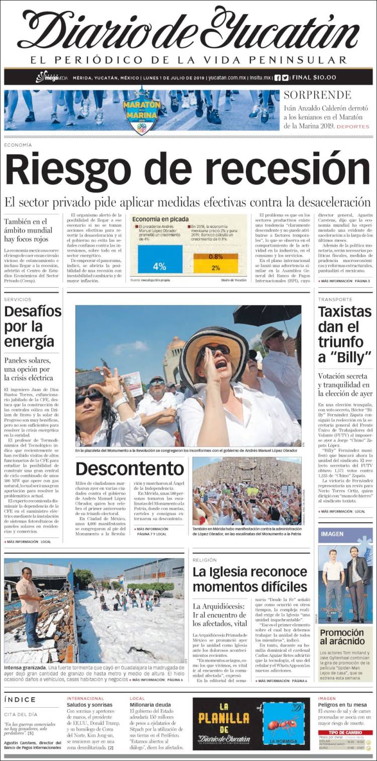 Portada de Diario de Yucatán (M&eacute;xico)