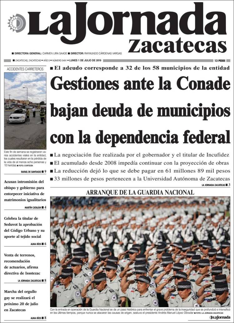 Portada de Jornada de Zacatecas (M&eacute;xico)
