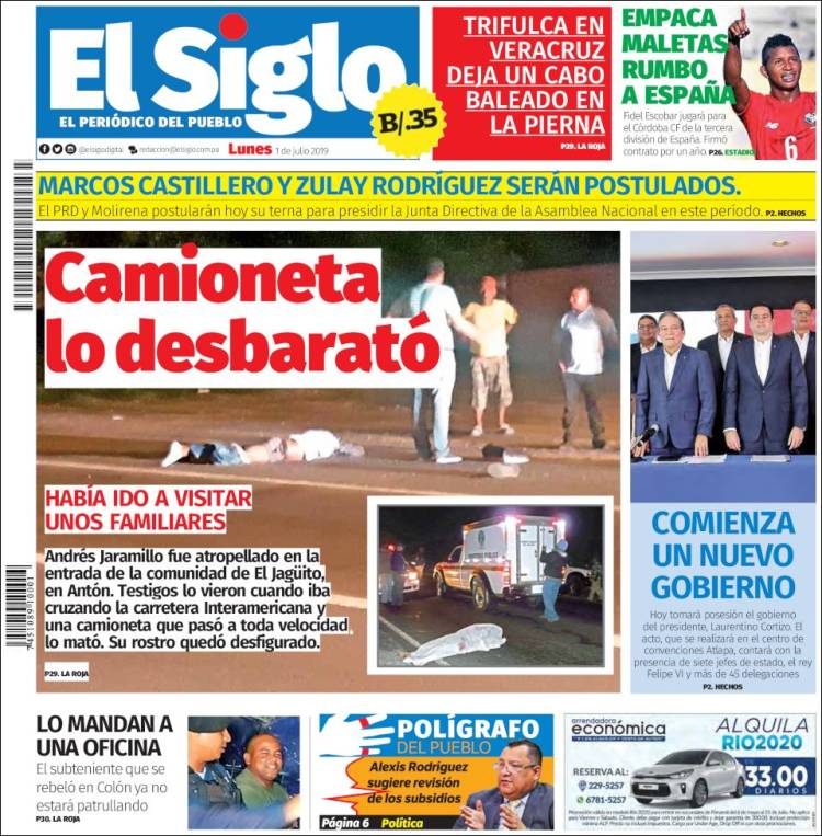 Portada de El Siglo (Panam&aacute;)