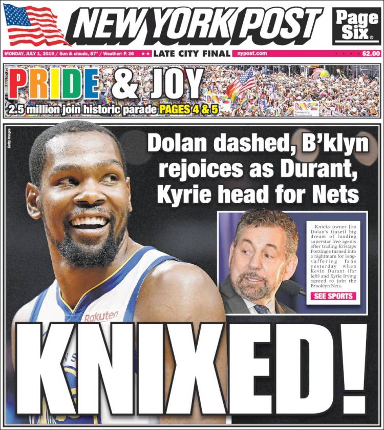 Portada de New York Post (USA)