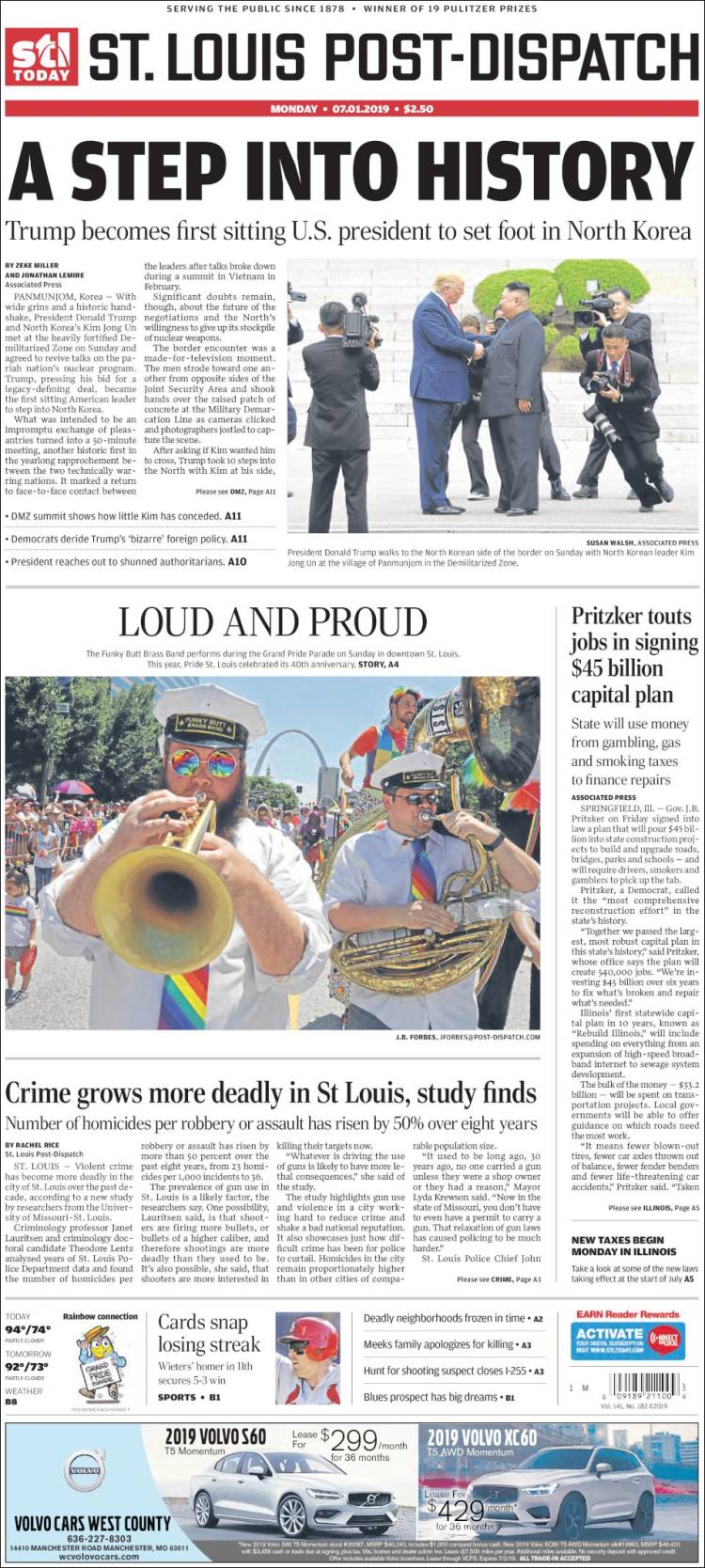 Portada de St. Louis Post-Dispatch (USA)