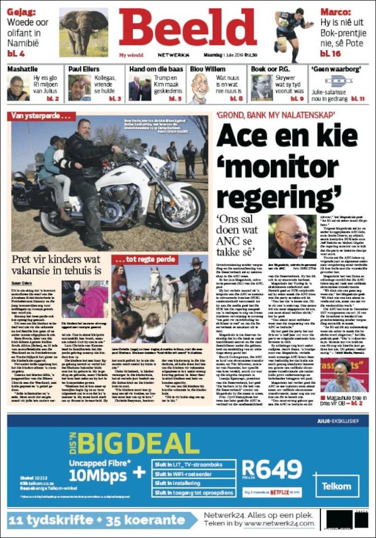 Portada de Beeld (Sud&aacute;frica)