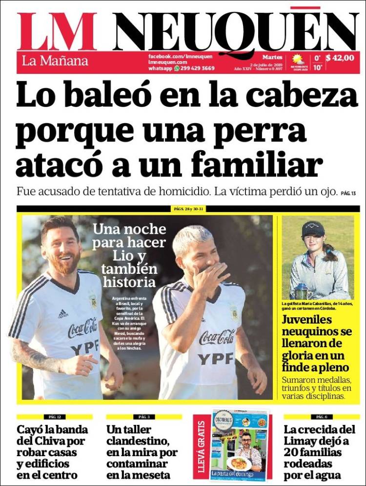 Portada de La Mañanade Neuquén (Argentina)