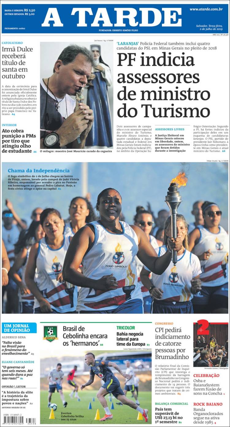 Portada de Diário A Tarde (Brasil)