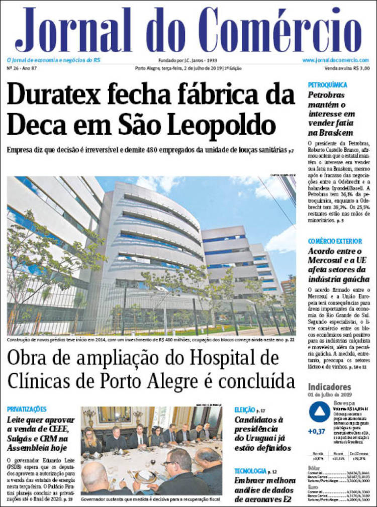 Portada de Jornal do Comércio (Brasil)