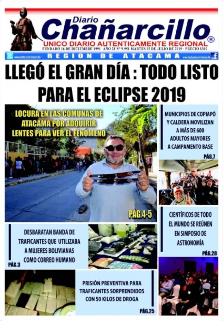 Portada de Diario Chañarcillo (Chile)