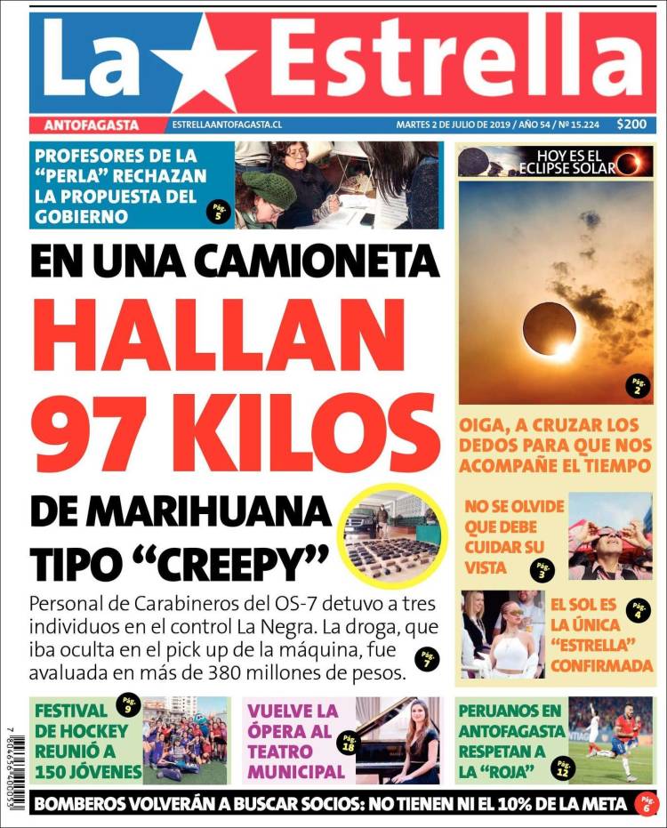 Portada de La Estrella del Norte (Chile)