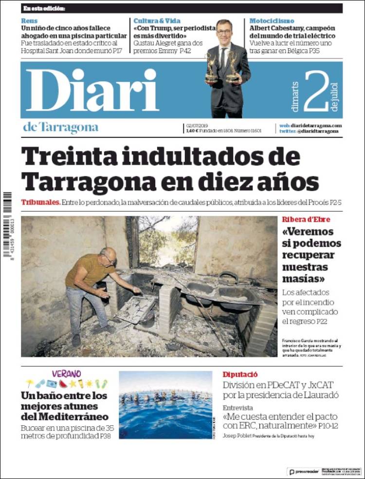 Portada de Diari de Tarragona (Espa&ntilde;a)