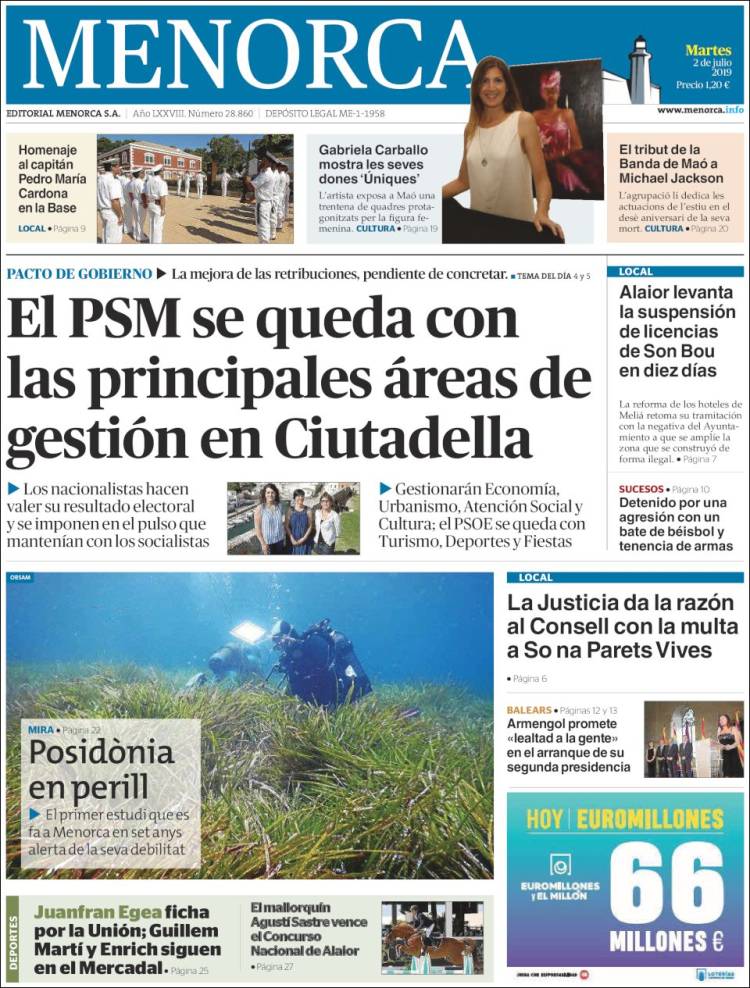Portada de Menorca - Diario Insular (Espa&ntilde;a)