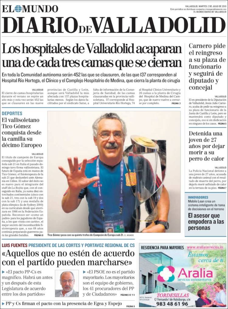 Portada de Diario de Valladolid (Espa&ntilde;a)