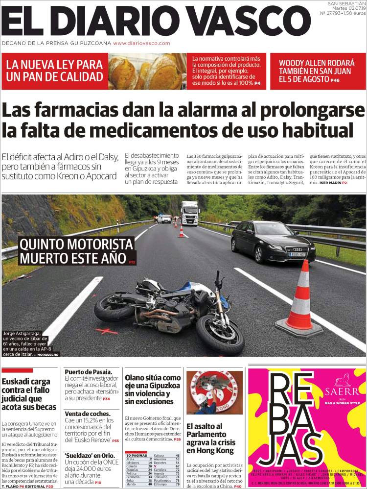 Portada de Diario Vasco (Espa&ntilde;a)