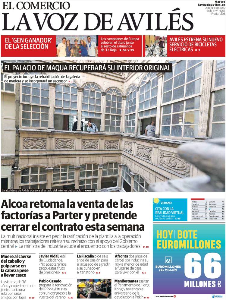 Portada de El Comercio - Avilés (Espa&ntilde;a)