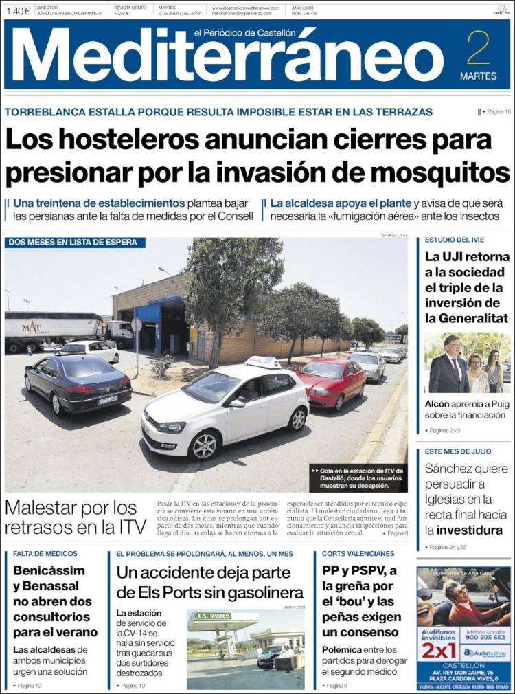 Portada de El Periódico Mediterraneo (Espa&ntilde;a)
