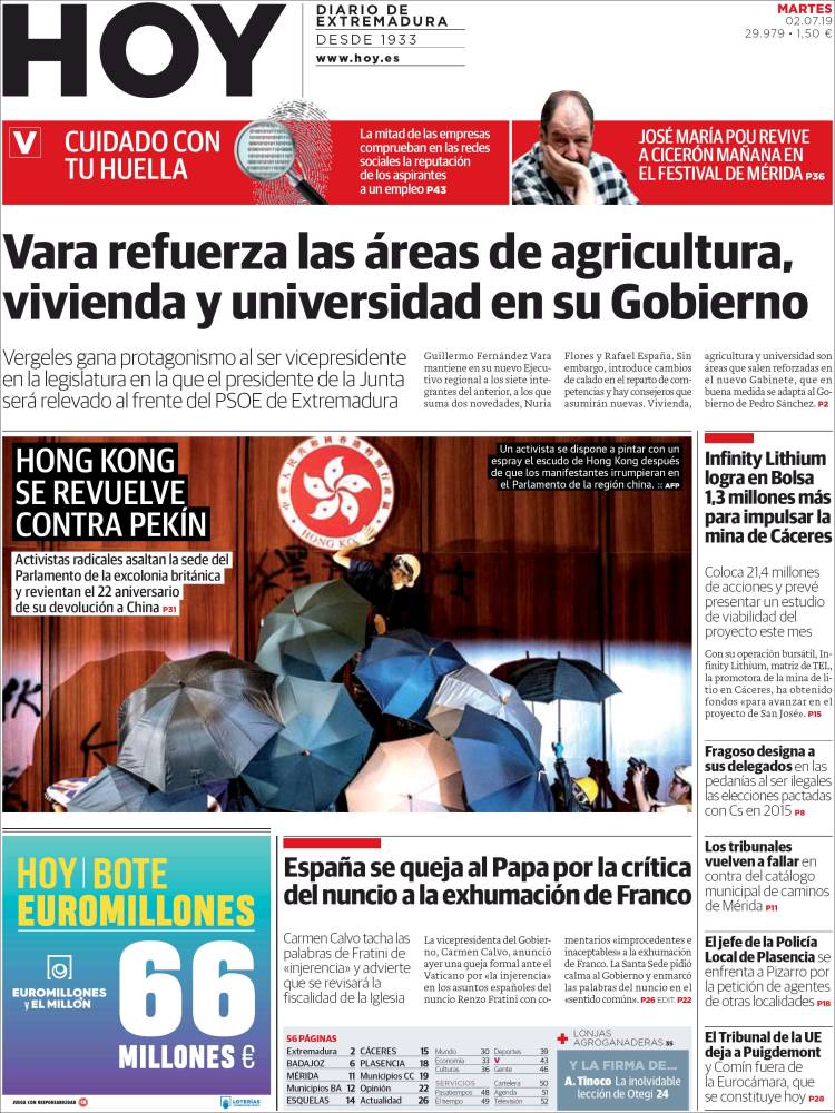 Portada de Hoy - Caceres (Espa&ntilde;a)