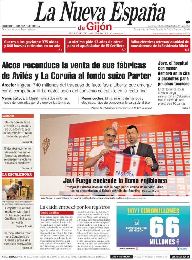 Portada de La Nueva España - Gijón (Espa&ntilde;a)