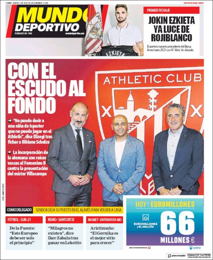 Portada de Mundo Deportivo Bizkaia (Espa&ntilde;a)
