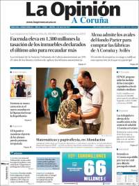 Portada de La Opinión de A Coruña (Espa&ntilde;a)