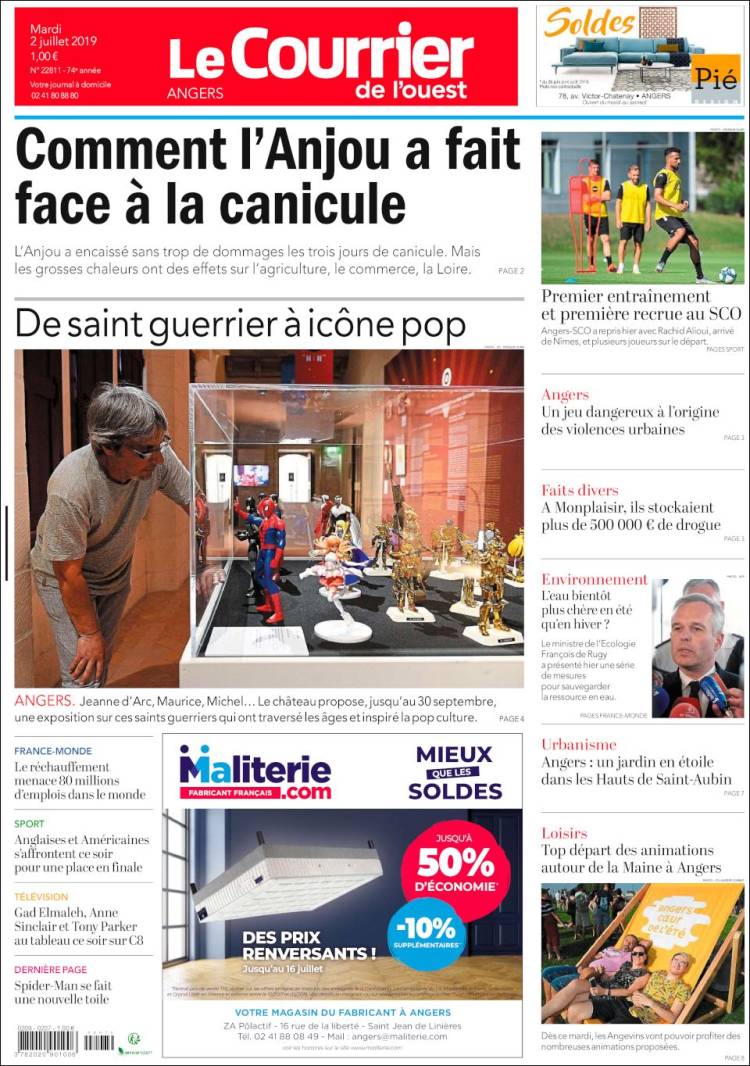 Portada de Le Courrier de l'Ouest (France)