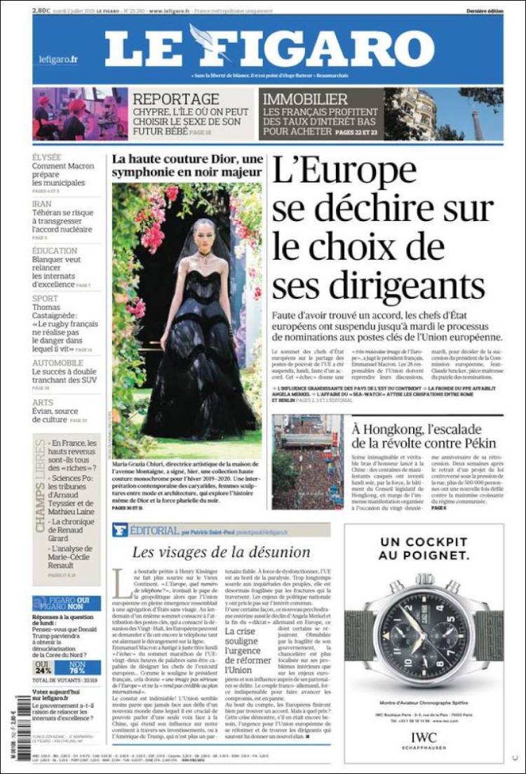 Portada de Le Figaro (France)