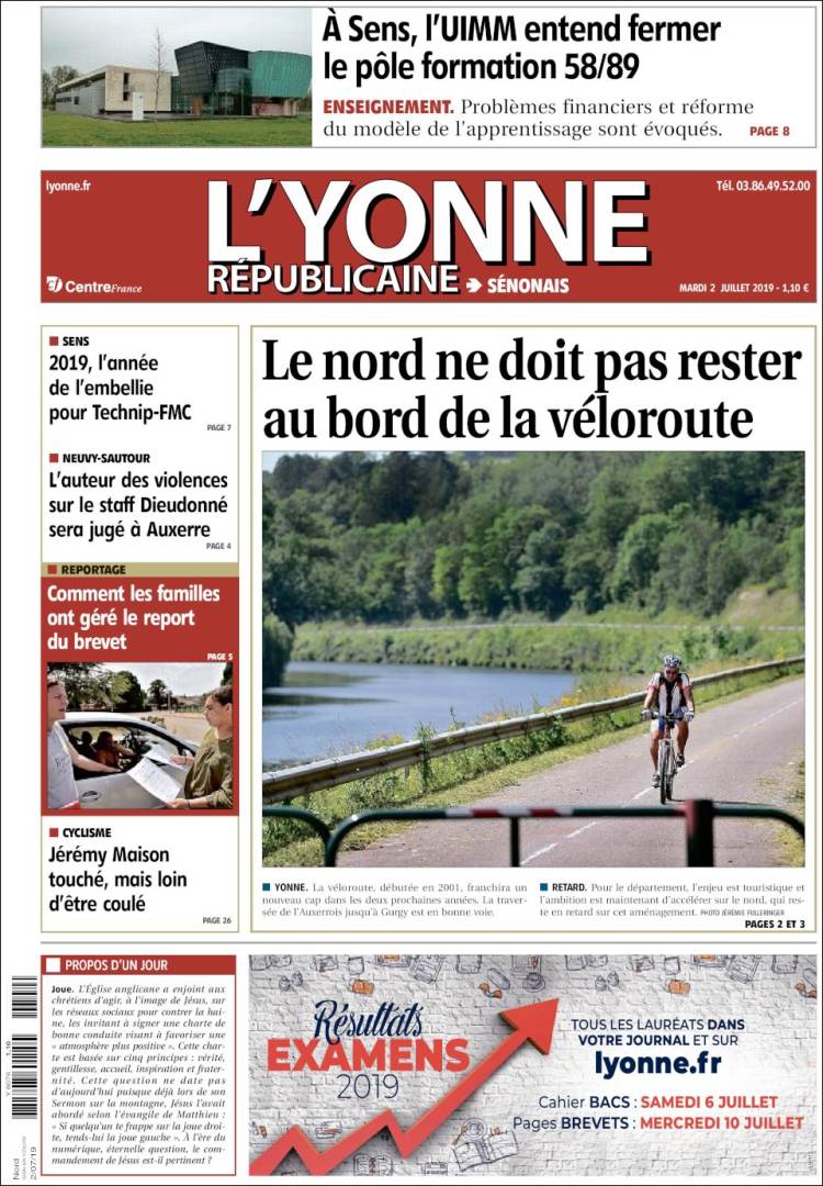 Portada de L'Yonne-Républicaine (France)