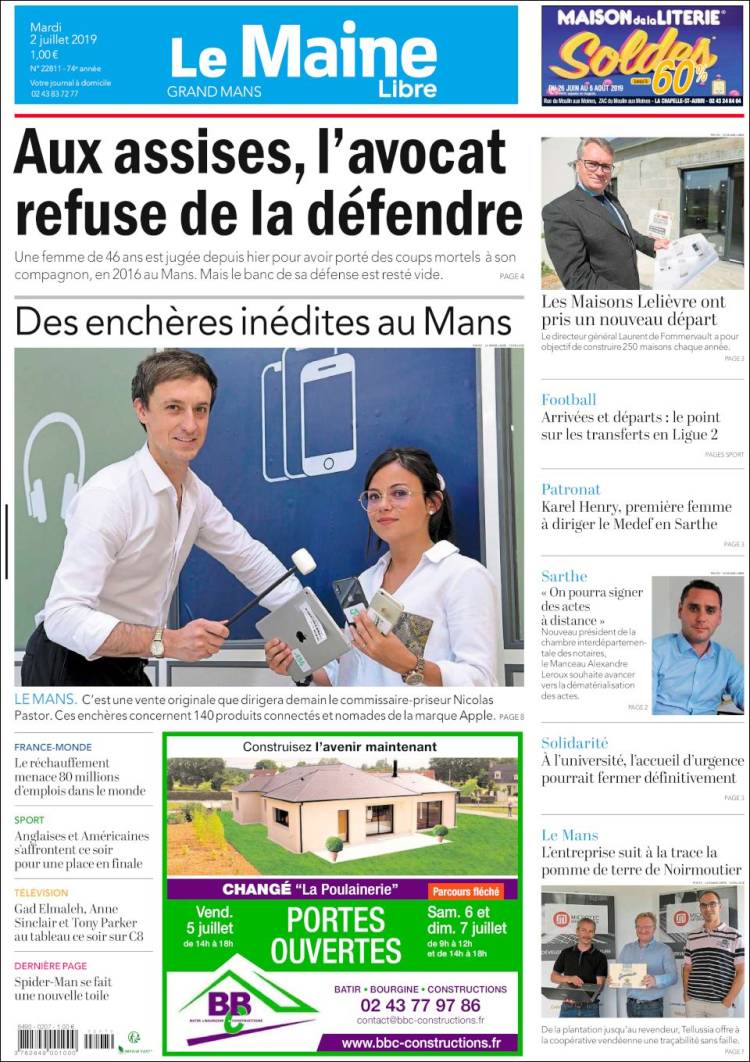 Portada de Le Maine Libre (France)