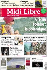 Portada de Midi Libre (Francia)