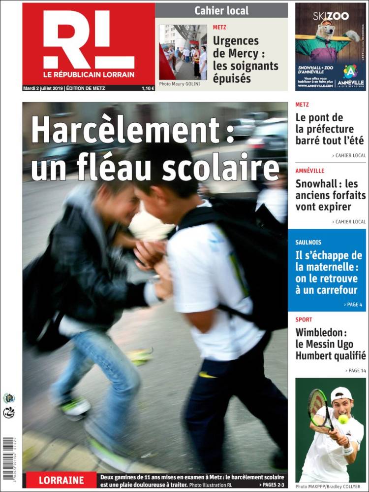 Portada de Le Republicain Lorrain (France)