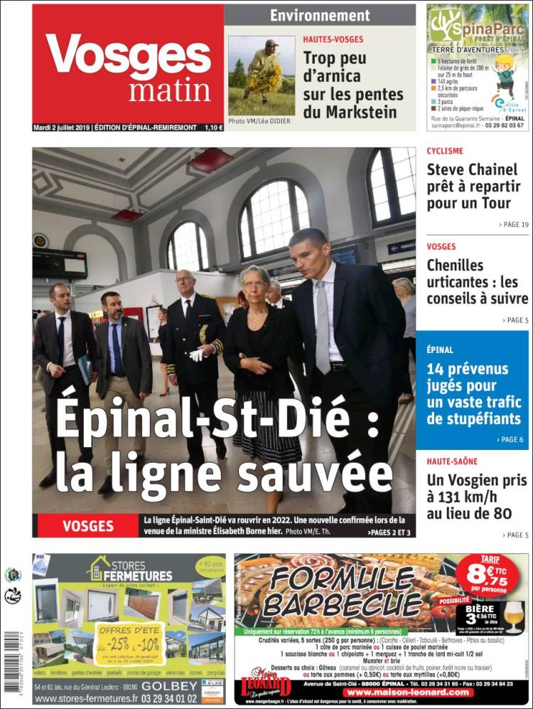 Portada de Vosges Matin (France)