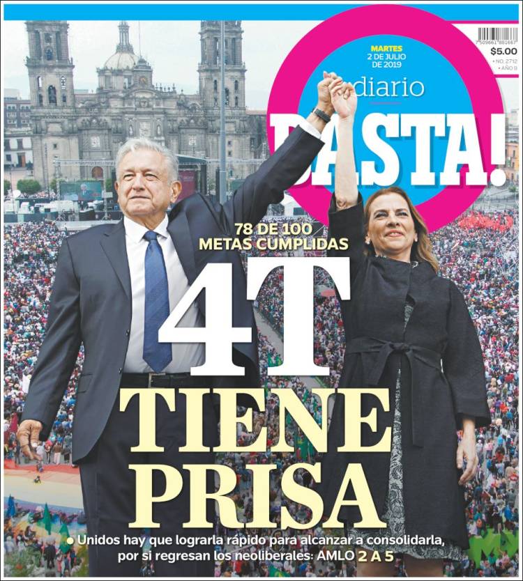 Portada de Diario Basta (México)