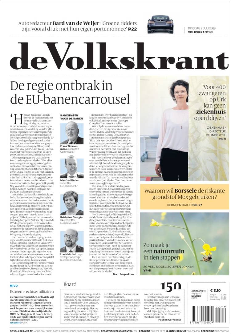 Portada de De Volkskrant (Pa&iacute;ses Bajos)