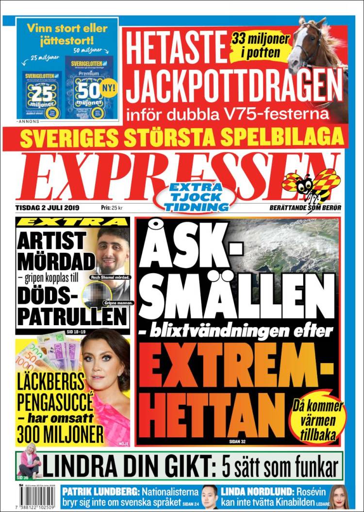 Portada de Expressen (Suecia)