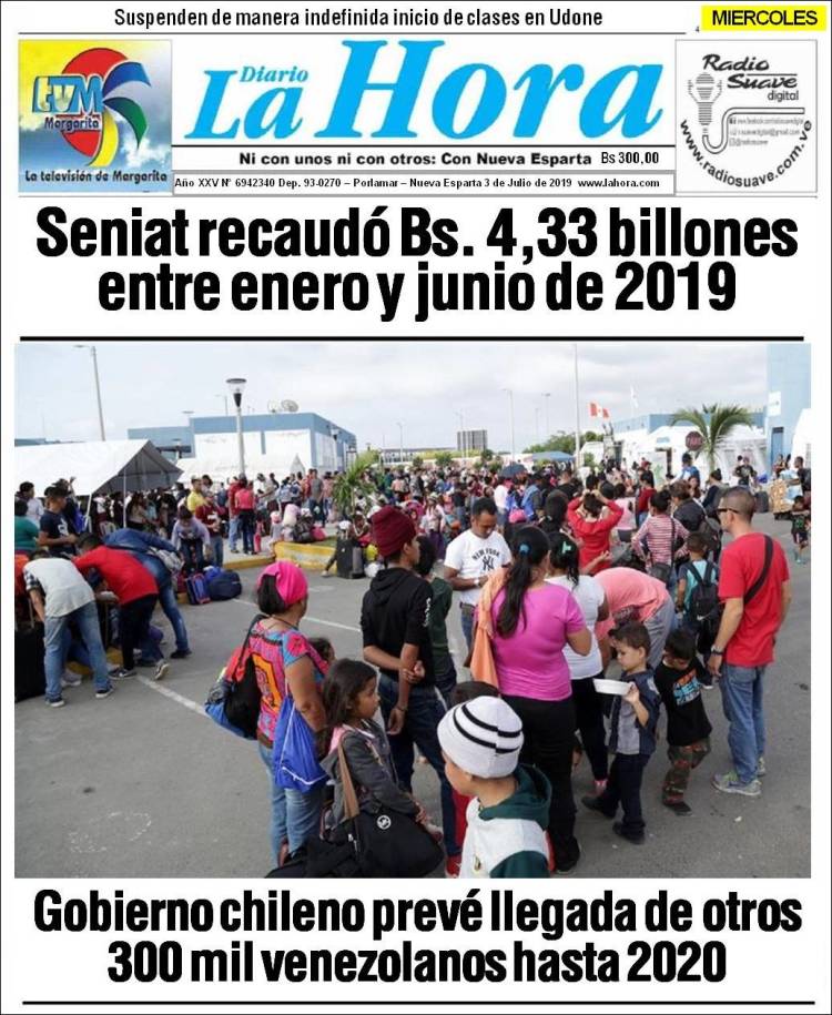 Portada de La Hora (Venezuela)