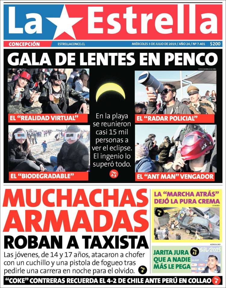 Portada de La Estrella de Concepción (Chile)