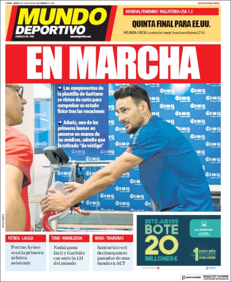 Portada de Mundo Deportivo Bizkaia (España)