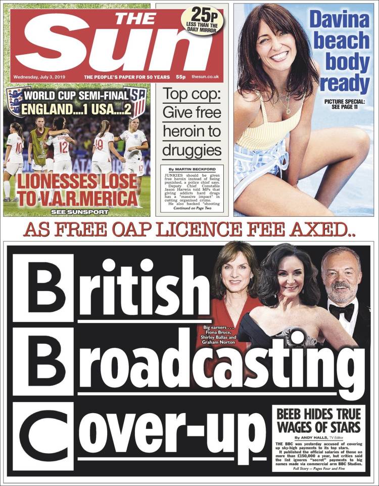 Portada de The Sun (Reino Unido)