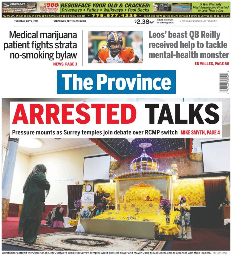 Portada de The Province (Canada)