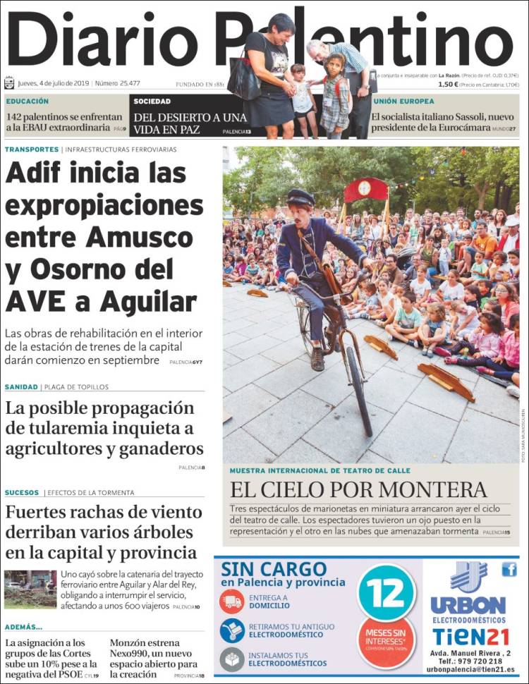 Portada de Diario Palentino (España)