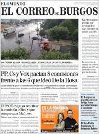 Portada de El Correo de Burgos (España)