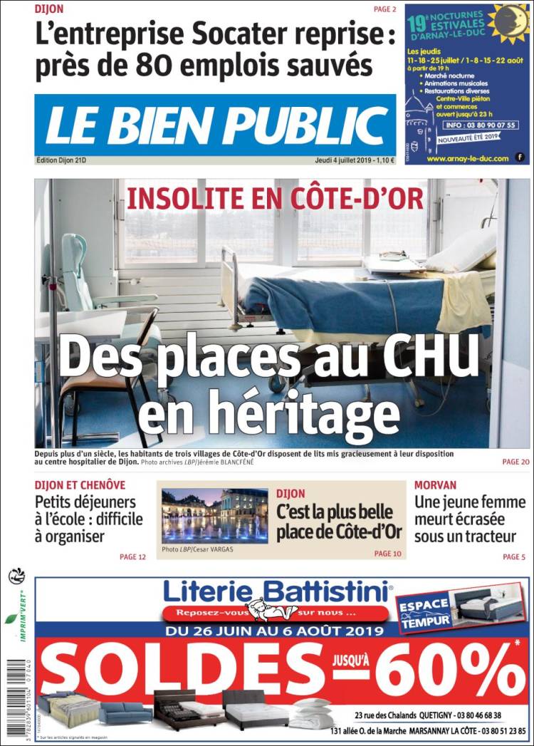 Portada de Le Bien Public (Francia)