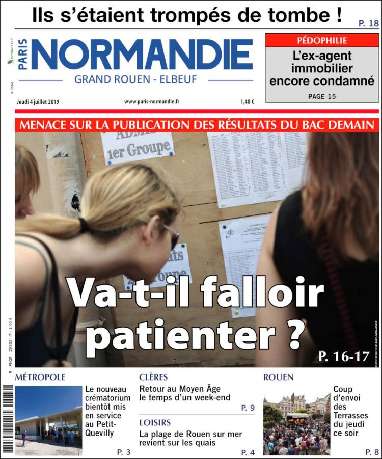 Portada de Paris Normandie (Francia)