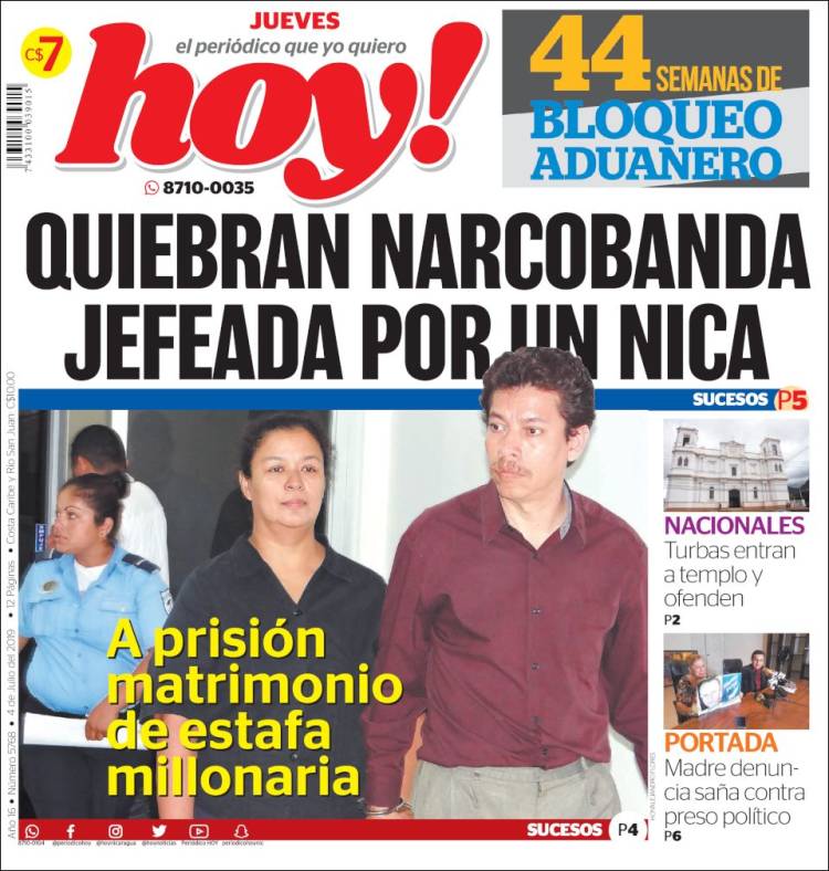 Portada de Hoy (Nicaragua)