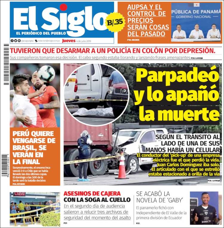 Portada de El Siglo (Panam&aacute;)