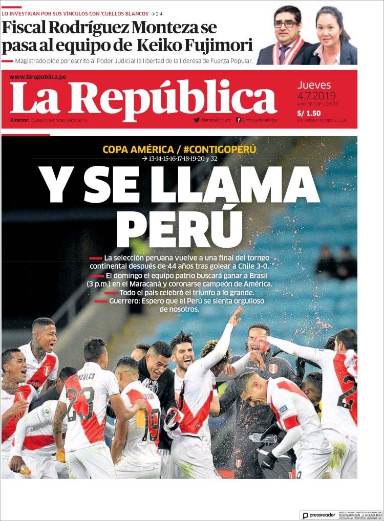 Portada de La Republica (Per&uacute;)