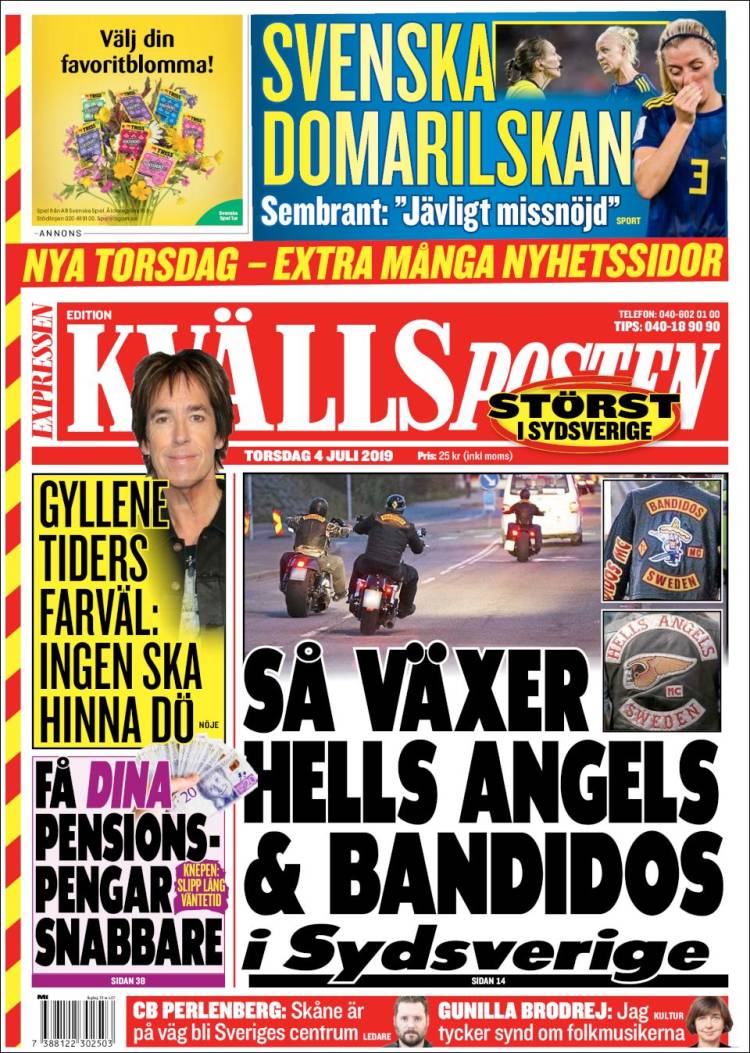 Portada de Kvällsposten (Suecia)