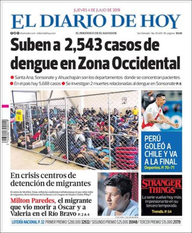 Portada de El Diario de Hoy (El Salvador)