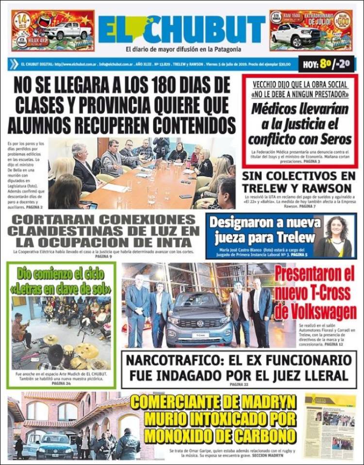 Portada de El Chubut (Argentina)